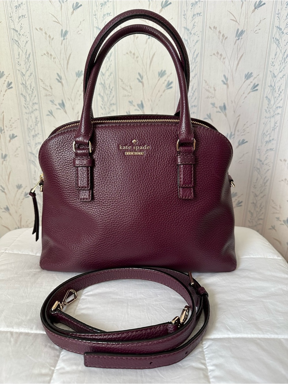 Kate Spade Plum Pebbled Leather Satchel